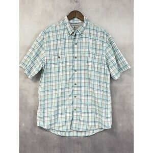 GH Bass Co Plaid Button Down Shirt Mens Large Short Sleeve Outdoorsy Preppy
